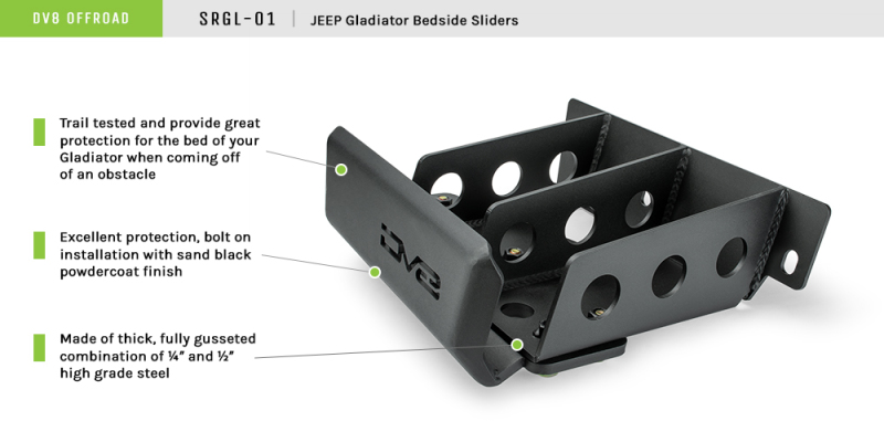 Picture of DV8 Offroad DVE Rock Sliders Body Armor & Rock Rails - SRGL-01