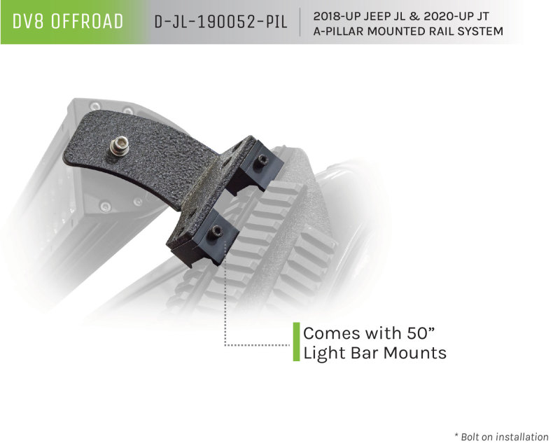 Picture of DV8 Offroad DVE Light Bar Mounts Light Mounts - D-JL-190052-PIL
