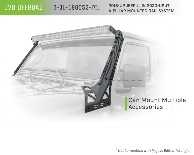 Picture of DV8 Offroad DVE Light Bar Mounts Light Mounts - D-JL-190052-PIL
