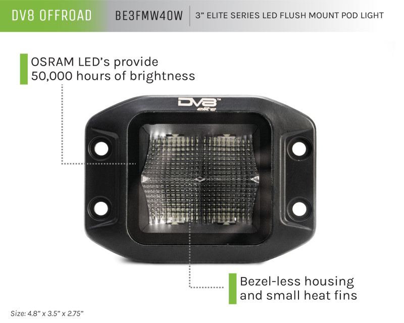 Picture of DV8 Offroad DVE LED Light Bars & Cubes - BE3FMW40W