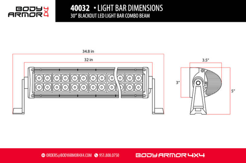 Picture of Body Armor 4x4 BOD LED Light Bars Light Bars & Cubes - 40022