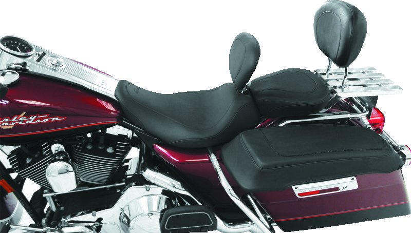 Picture of Mustang Motorcycle MMP 2 Piece Seat with Driver Backrest Original Two-Piece Motorcycle Seats - 79351