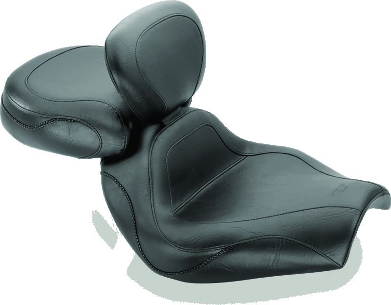 Picture of Mustang Motorcycle MMP 2 Piece Seat with Driver Backrest Original Two-Piece Motorcycle Seats - 79291