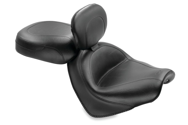 Picture of Mustang Motorcycle MMP 2 Piece Seat with Driver Backrest Original Two-Piece Motorcycle Seats - 79561