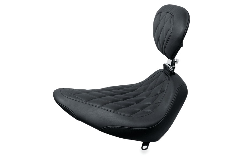 Picture of Mustang Motorcycle MMP Solo with Driver Backrest Diamond Solo Motorcycle Seats - 79751