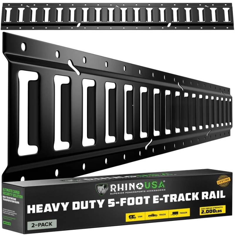 Picture of 5Ft E-Track Tie-Down Rails, Black (2 Pack)