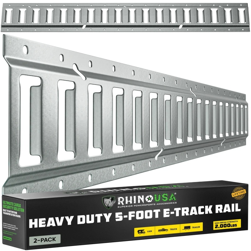 Picture of 5Ft E-Track Tie-Down Rails, Silver (2 Pack)