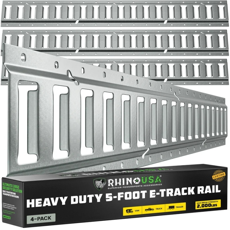 Picture of 5Ft E-Track Tie-Down Rails, Silver (4 Pack)