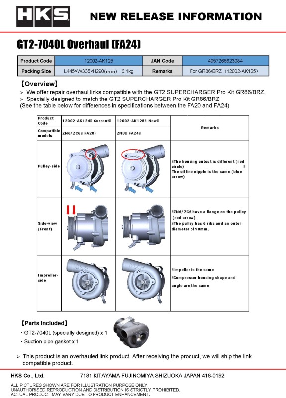 Picture of HKS Supercharger Components - 12002-AK125