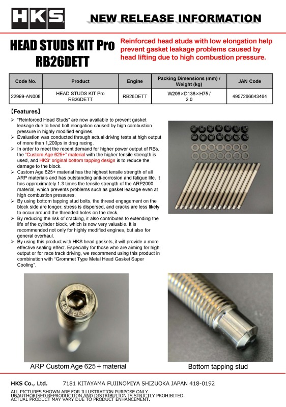 Picture of HKS Head System Valve Springs, Retainers - 22999-AN008