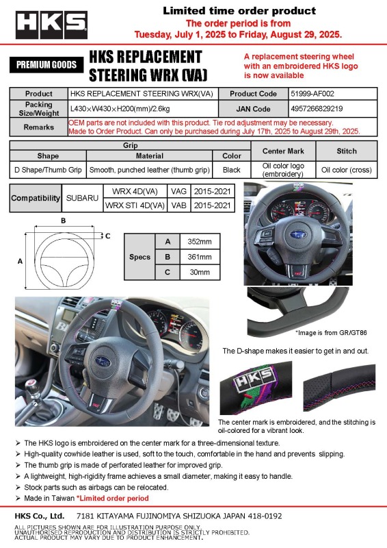 Picture of HKS Steering Wheels - 51999-AF002