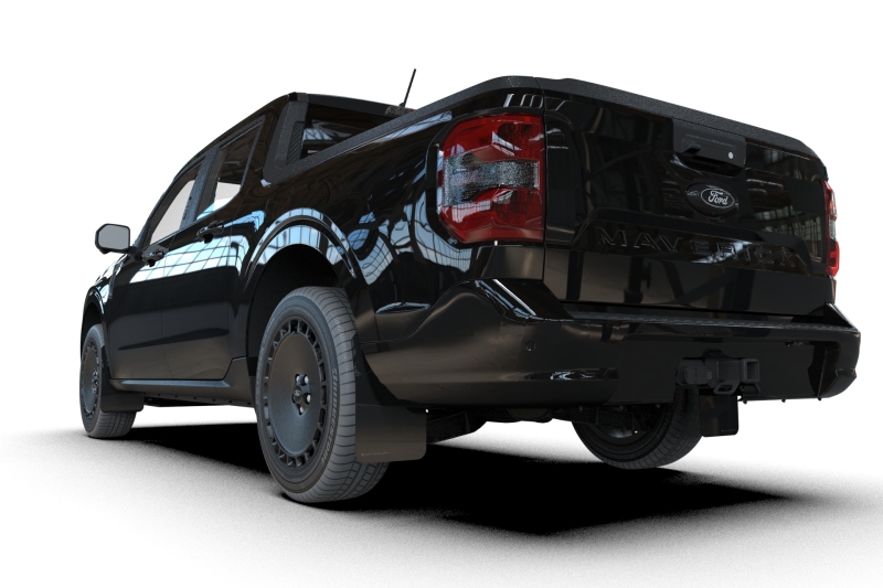 Picture of Rally Armor RAL UR Blk Flap/Met. Blk Logo Mud Flaps - MF145-UR-BLK-MBK