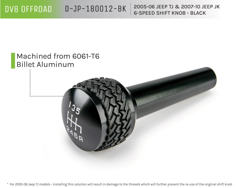 Picture of DV8 Offroad DVE Shift Knobs - D-JP-180012-BK