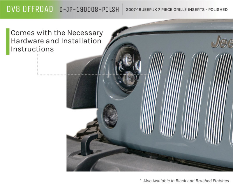 Picture of DV8 Offroad DVE Grill Inserts Grilles - D-JP-190008-POLSH