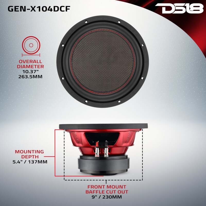 Picture of DS18 DSE GEN-X Subwoofers - GEN-X104DCF