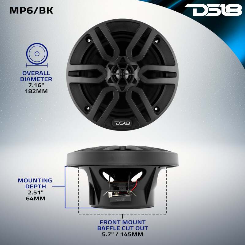 Picture of DS18 DSE NXL Coaxial Marine Speakers - MP6/BK