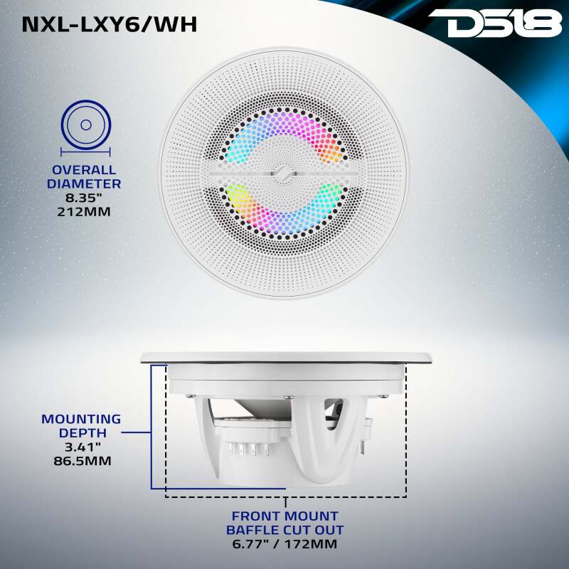 Picture of DS18 DSE NXL Coaxial Marine Speakers - NXL-LXY6/WH