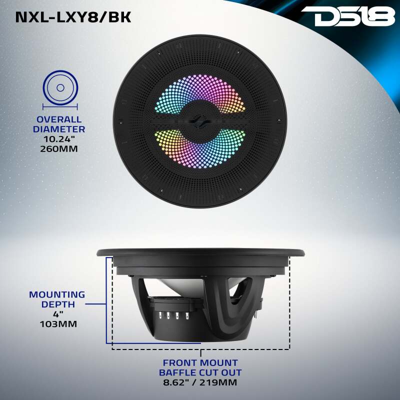 Picture of DS18 DSE NXL Coaxial Marine Speakers - NXL-LXY8/BK