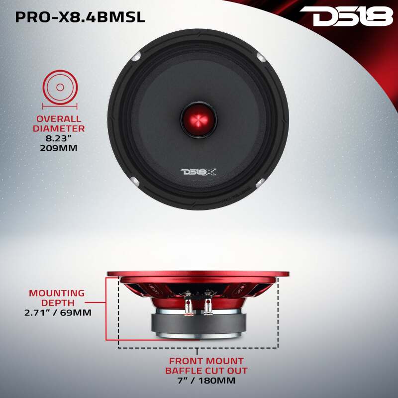 Picture of DS18 DSE PRO-X Mid-Range Bullet Loudspeakers - PRO-X8.4BMSL