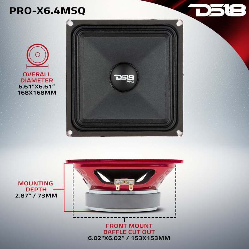 Picture of DS18 DSE PRO-X Mid-Range Bullet Loudspeakers - PRO-X6.4MSQ