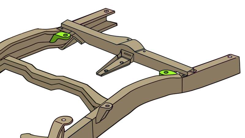 Picture of RBR Rear Frame Section - Rustbuster Rear Shock Mount Left Side rbrRB7617L