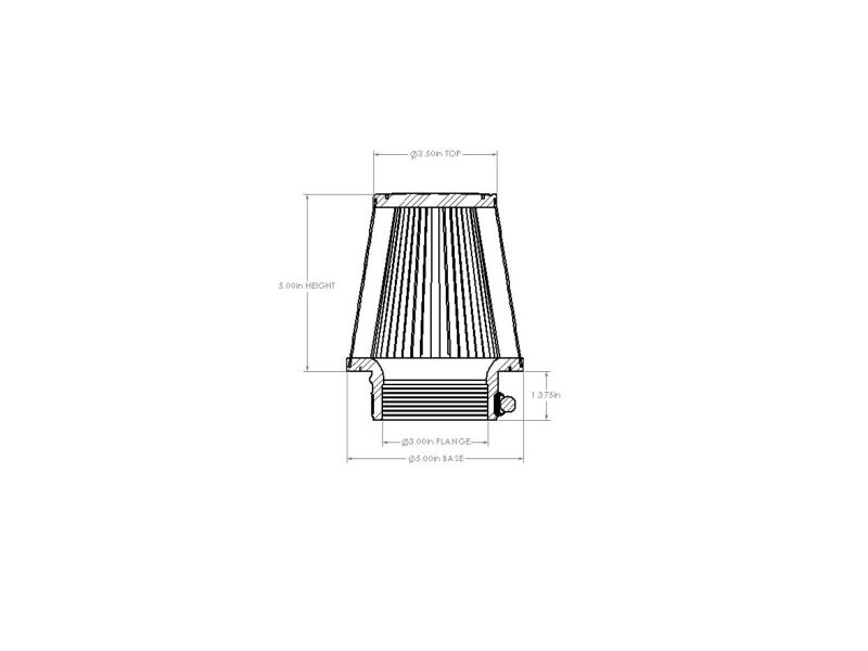 Picture of aFe Universal D2 Dura Dry Air Filter - 21-30001V