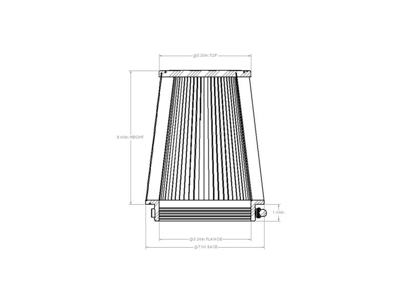 Picture of aFe Universal D2 Dura Dry Air Filter - 21-90015V