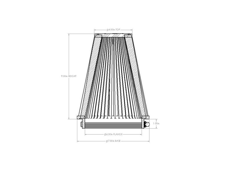 Picture of aFe Universal D2 Dura Dry Air Filter - 21-90039V