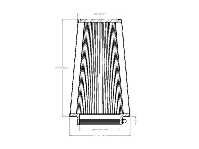 Picture of aFe Universal D2 Dura Dry Air Filter - 21-90041V