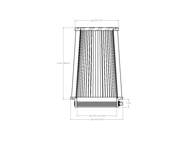 Picture of aFe Universal D2 Dura Dry Air Filter - 21-90049V