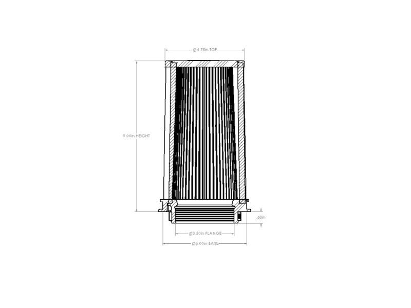 Picture of aFe Universal D2 Dura Dry Air Filter - 21-90099V