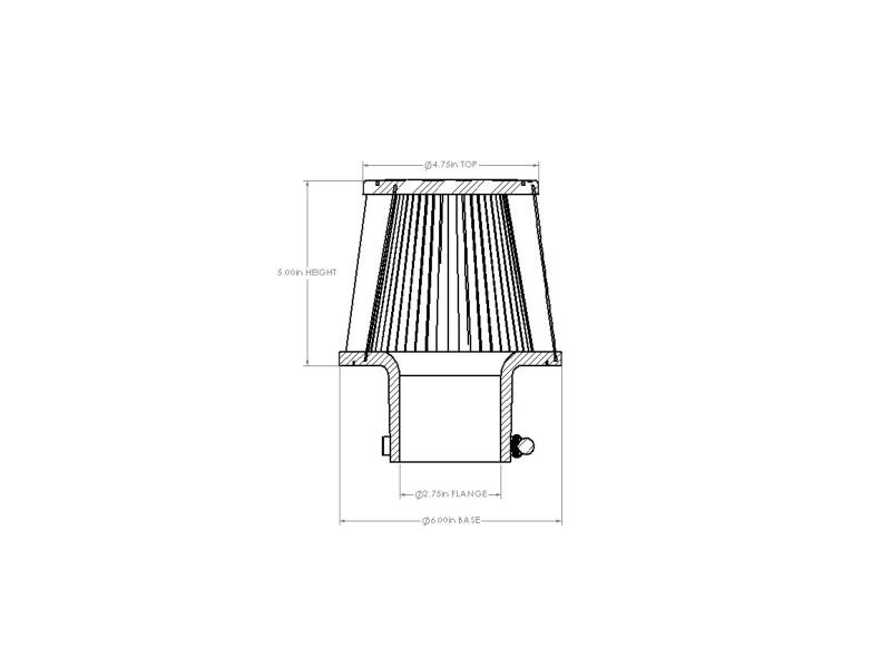 Picture of aFe Universal D2 Dura Dry Air Filter - 21-90029V