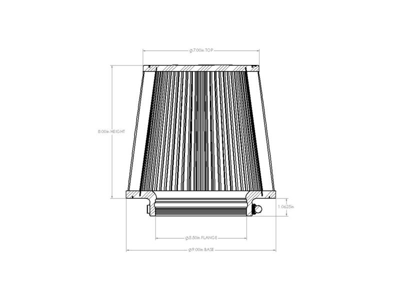 Picture of aFe Universal D2 Dura Dry Air Filter - 21-91051V