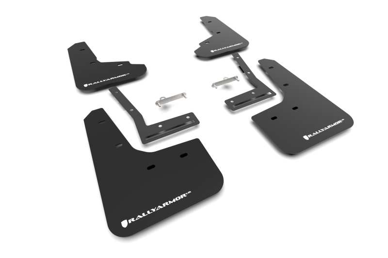 Picture of Rally Armor RAL UR Blk Flap/Wht Logo Mud Flaps - MF156-UR-BLK-WH