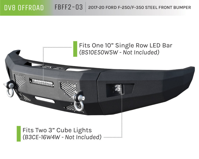 Picture of DV8 Offroad DVE Front Bumpers - FBFF2-03
