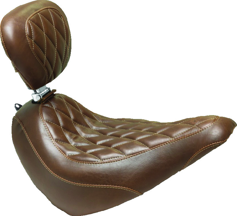 Picture of Mustang Motorcycle MMP Solo with Driver Backrest Diamond Solo Motorcycle Seats - 83052