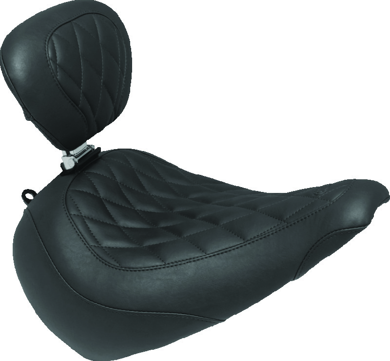 Picture of Mustang Motorcycle MMP Solo with Driver Backrest Diamond Solo Motorcycle Seats - 83025