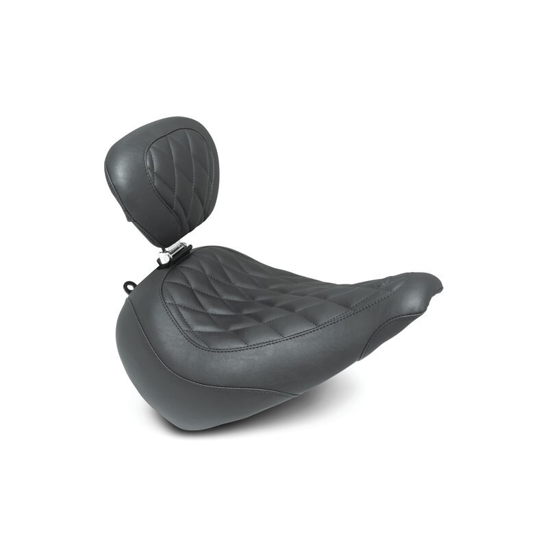 Picture of Mustang Motorcycle MMP Solo with Driver Backrest Diamond Solo Motorcycle Seats - 83025