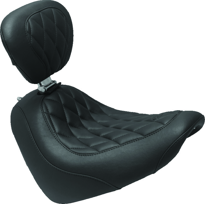 Picture of Mustang Motorcycle MMP Solo with Driver Backrest Diamond Solo Motorcycle Seats - 83016