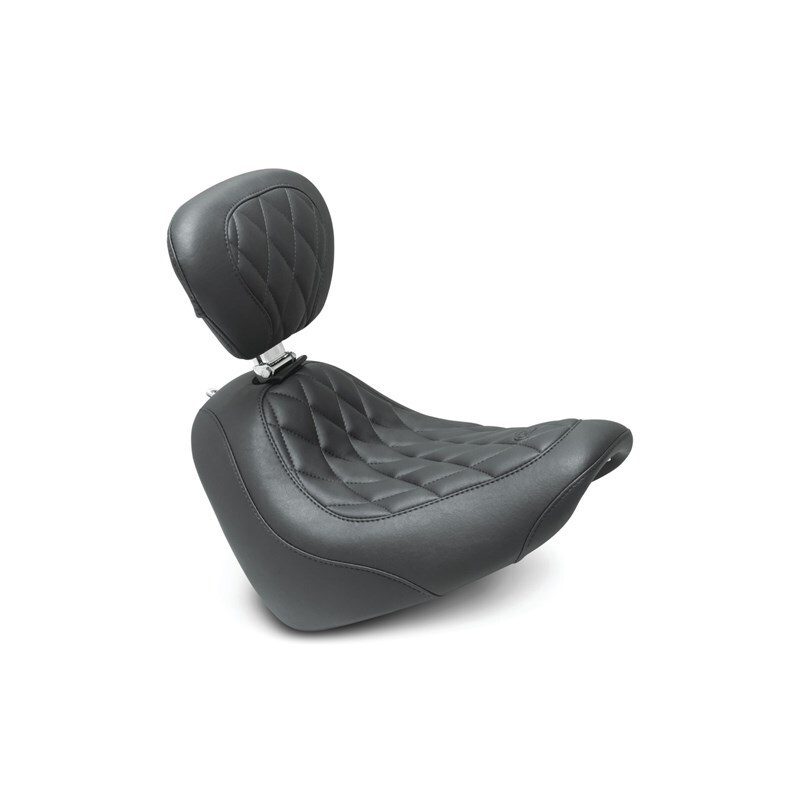 Picture of Mustang Motorcycle MMP Solo with Driver Backrest Diamond Solo Motorcycle Seats - 83016