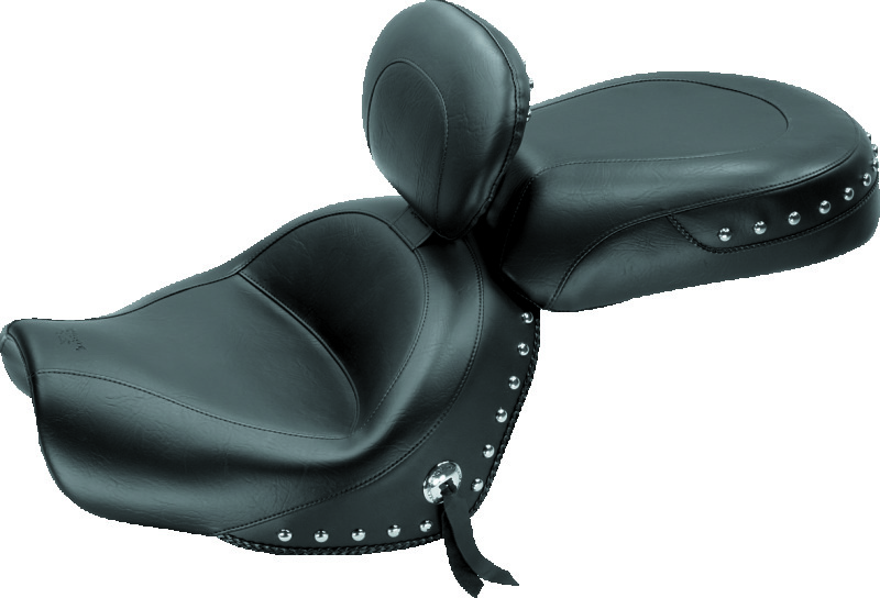 Picture of Mustang Motorcycle MMP 2 Piece with Driver Backrest Studs Two-Piece Motorcycle Seats - 79570