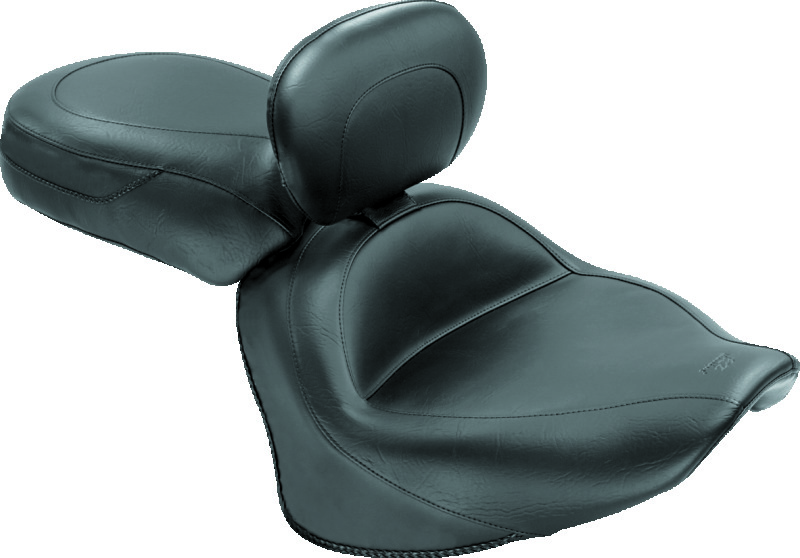 Picture of Mustang Motorcycle MMP 2 Piece Seat with Driver Backrest Original Two-Piece Motorcycle Seats - 79477