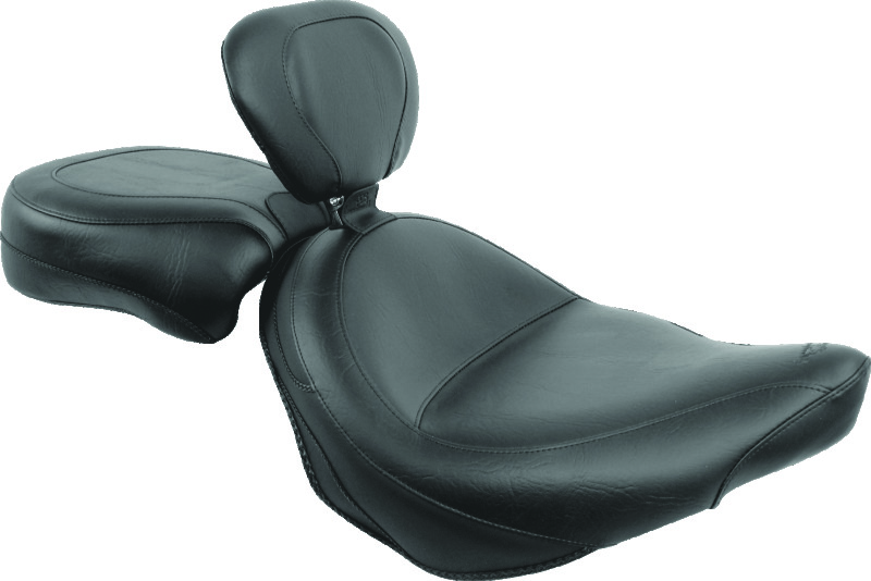 Picture of Mustang Motorcycle MMP 2 Piece Seat with Driver Backrest Original Two-Piece Motorcycle Seats - 79381