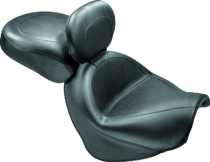 Picture of Mustang Motorcycle MMP 2 Piece Seat with Driver Backrest Original Two-Piece Motorcycle Seats - 79283