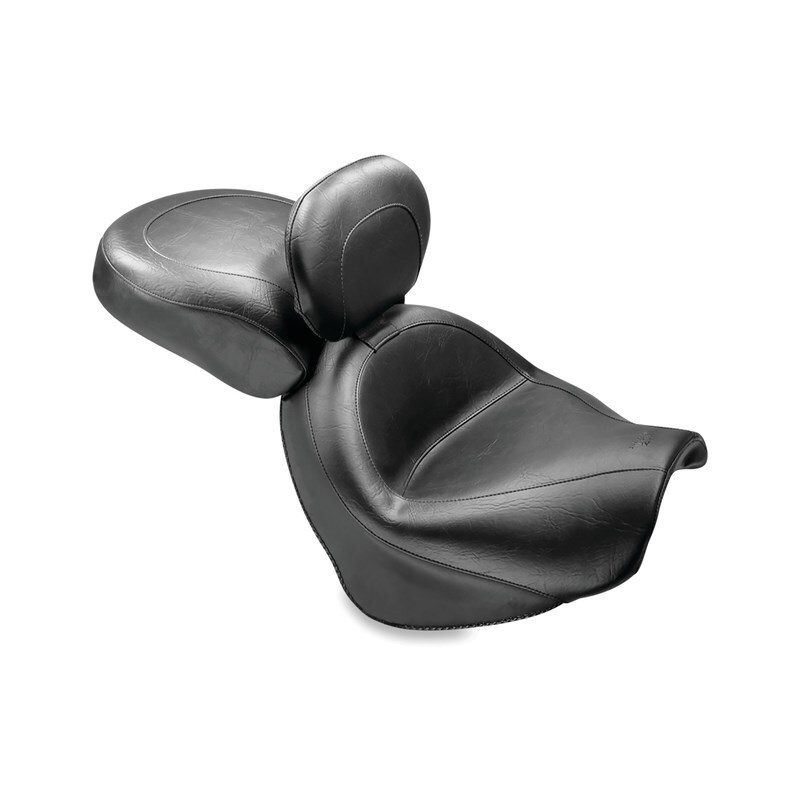 Picture of Mustang Motorcycle MMP 2 Piece Seat with Driver Backrest Original Two-Piece Motorcycle Seats - 79283
