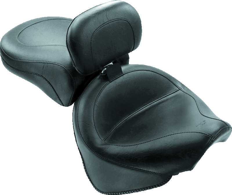 Picture of Mustang Motorcycle MMP 2 Piece Seat with Driver Backrest Original Two-Piece Motorcycle Seats - 79221