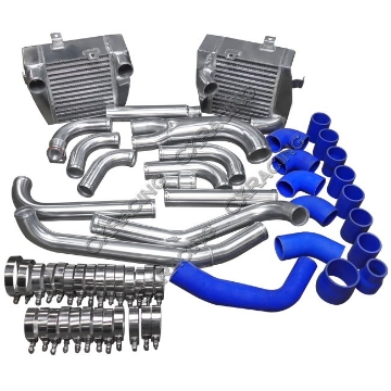 Picture of Side Mount Intercooler + Full Piping Kit For Mitsubishi 3000GT VR4 Dodge Stealth TD04