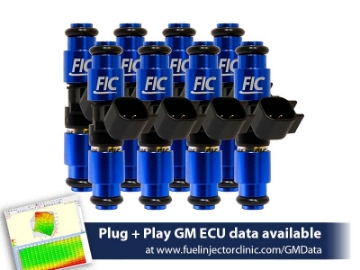 Picture of FIC1650cc (180 lbs/hr at OE 58 PSI fuel pressure) FIC Fuel Injector Clinic Injector Set for SBC engines (High-Z)