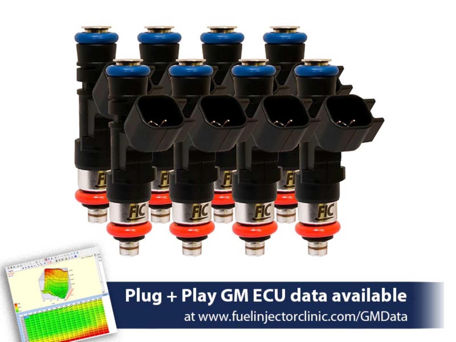 Picture of FIC775cc (85 lbs/hr at OE 58 PSI fuel pressure) FIC Fuel  Injector Clinic Injector Set for LS2 engines (High-Z)
