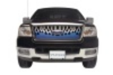Picture of Putco 07-14 GMC Yukon - Yukon XL Flaming Inferno Stainless Steel Grilles - Blue Painted